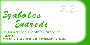 szabolcs endredi business card